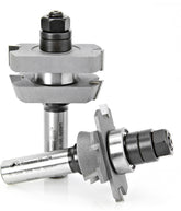 Amana Tool 55432 Carbide Tipped InStile & Rail Straight w/ Bevel 18 Deg x 1-7/8 D x 5/8 to 1-1/8 CH x 1/2 Inch SHK w/ Lower BB Adjustable Router Bit Set for Plywood